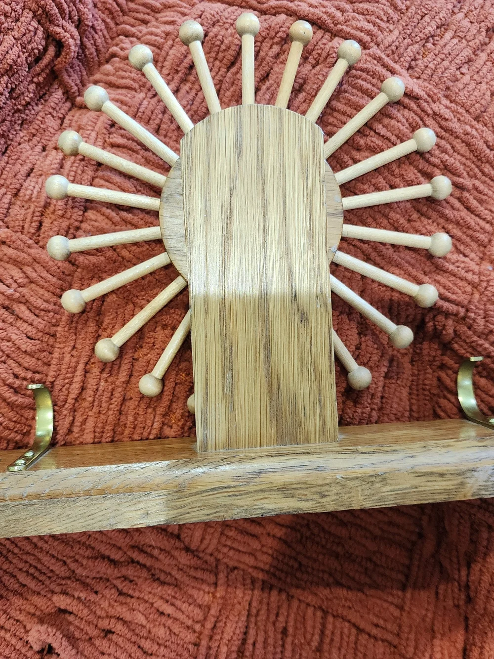 Vintage Wooden Rotating Tie & Belt Rack Carousel | Wall Mounted Organizer